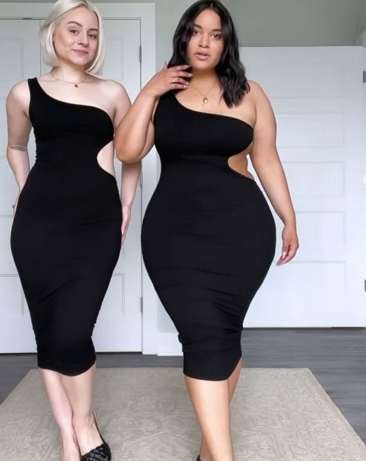 Ces deux amies montrent à quoi ressemble la même tenue sur leurs différents types de corps