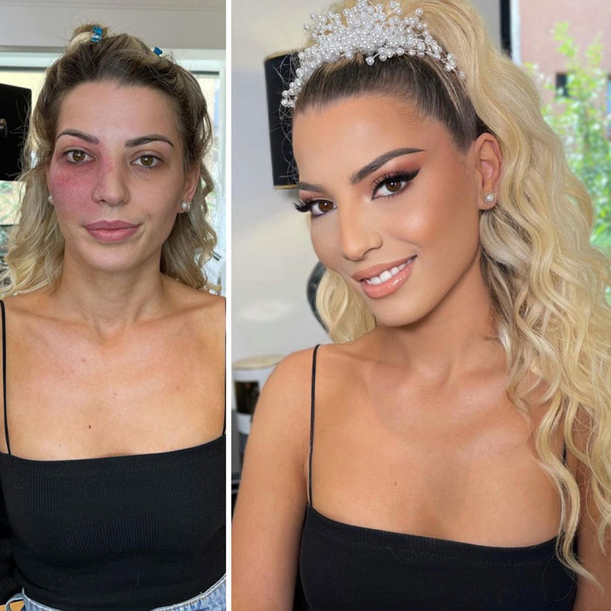 Voici des femmes avant et après leur maquillage de mariage