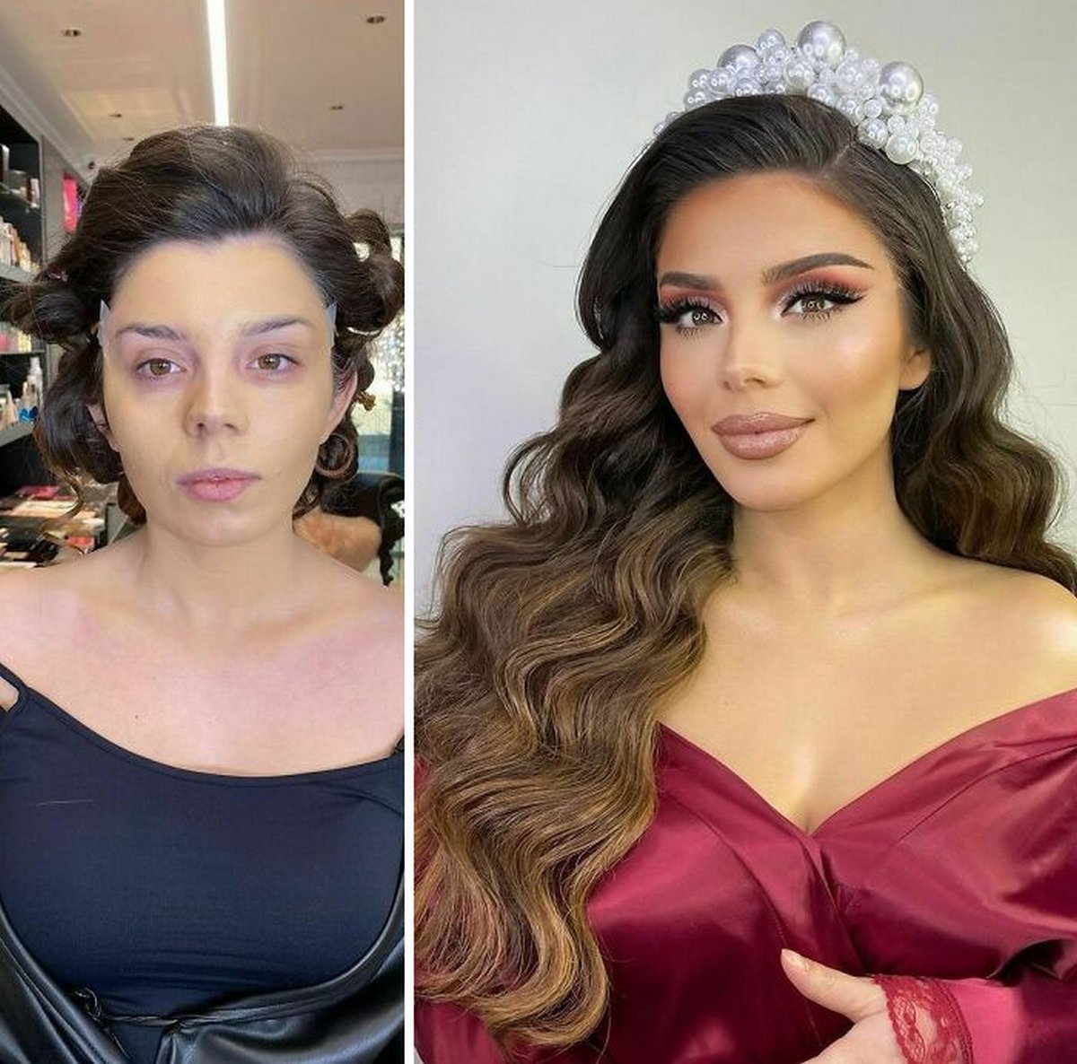 Voici des femmes avant et après leur maquillage de mariage