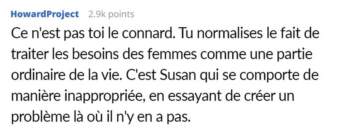 Une collègue reproche à un enseignant de garder un panier rempli de tampons et de serviettes hygiéniques pour ses élèves