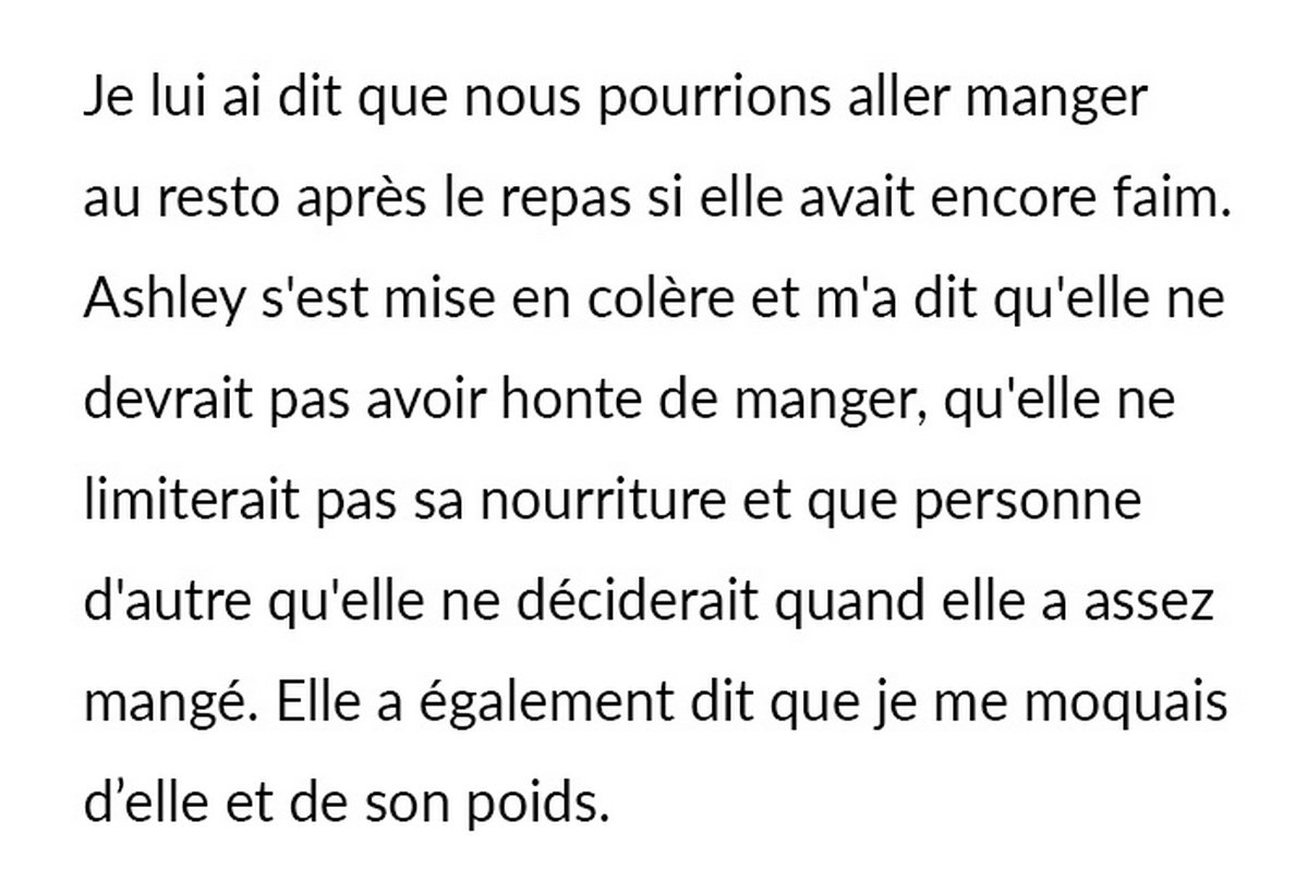Un homme supplie sa petite amie de ne pas trop manger chez sa grand-mère et demande s’il a tort après qu’elle lui a crié dessus