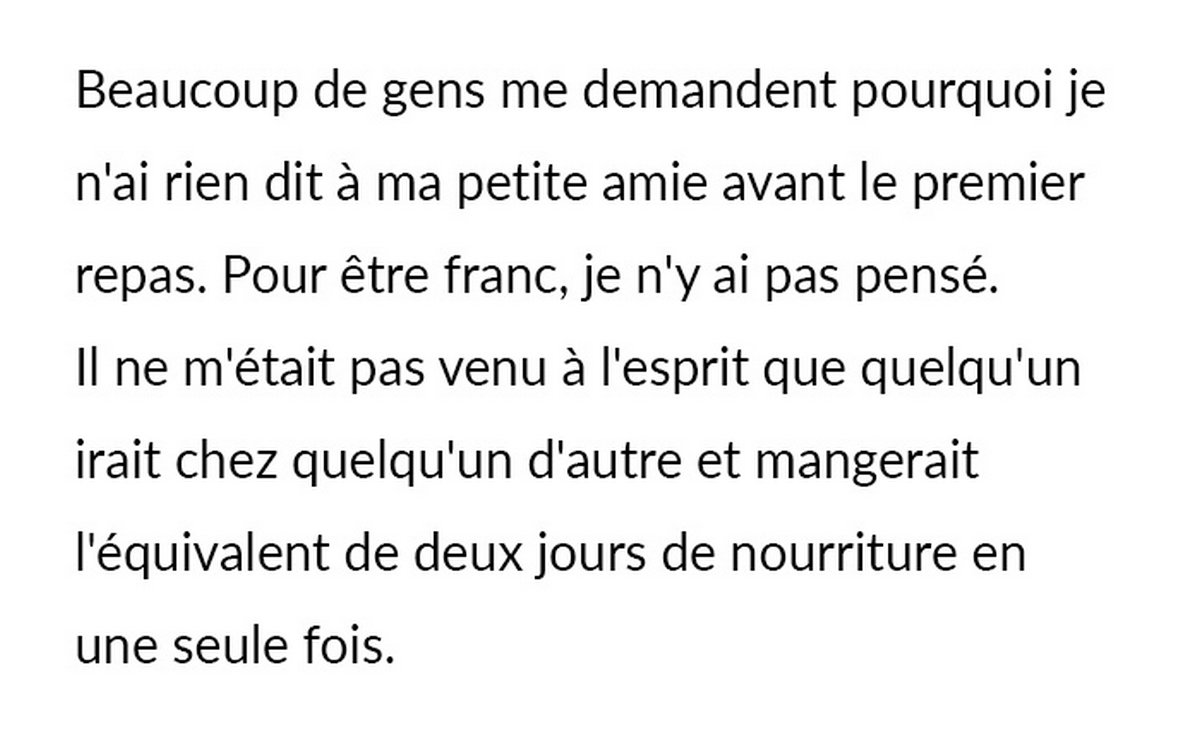Un homme supplie sa petite amie de ne pas trop manger chez sa grand-mère et demande s’il a tort après qu’elle lui a crié dessus