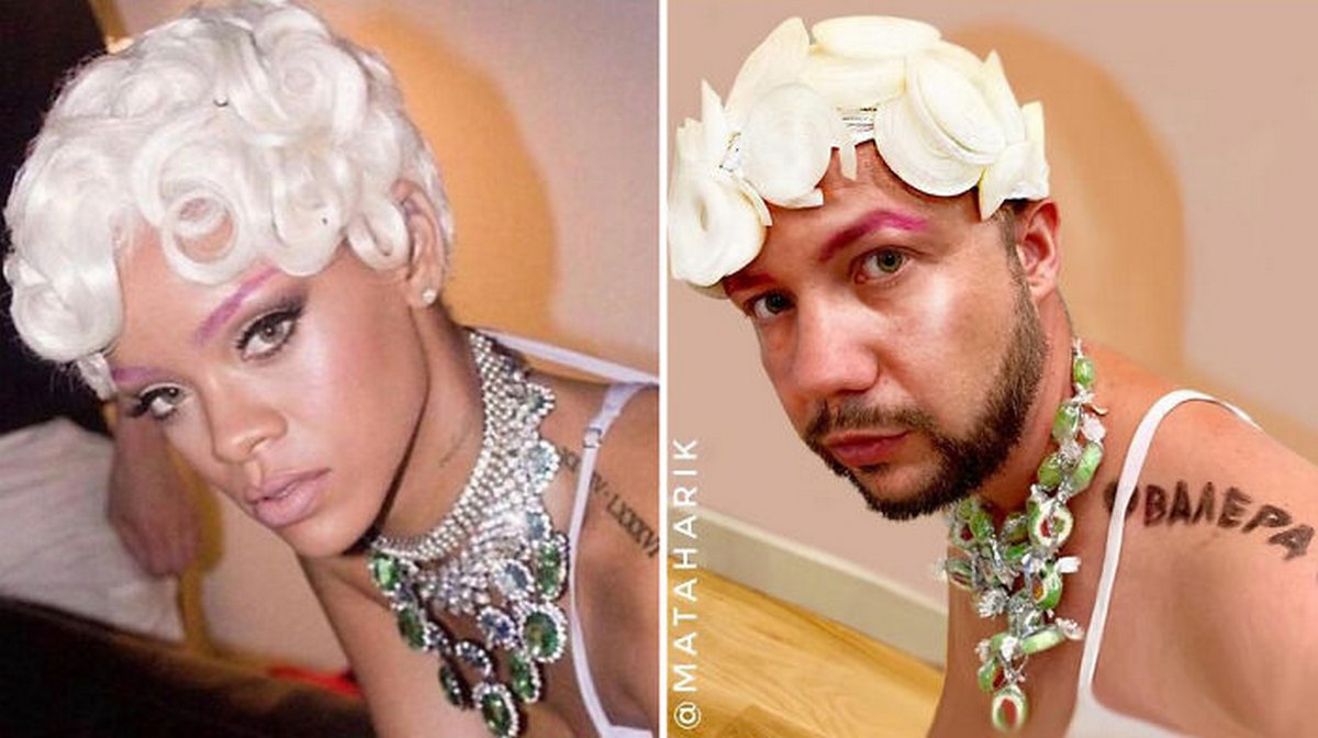 Ce mec a parodié les tenues de célébrités et a publié ces photos drôles sur Instagram
