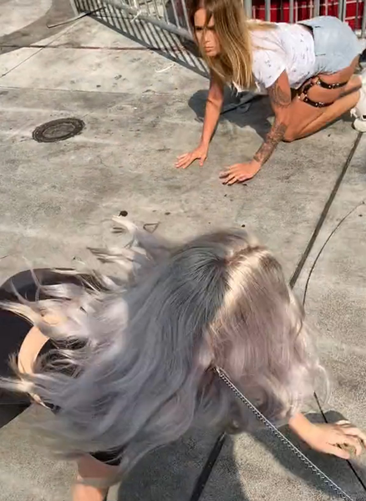 Cette femme qui a quitté son emploi pour vivre comme un chiot se bat avec une autre « chienne » dans la rue