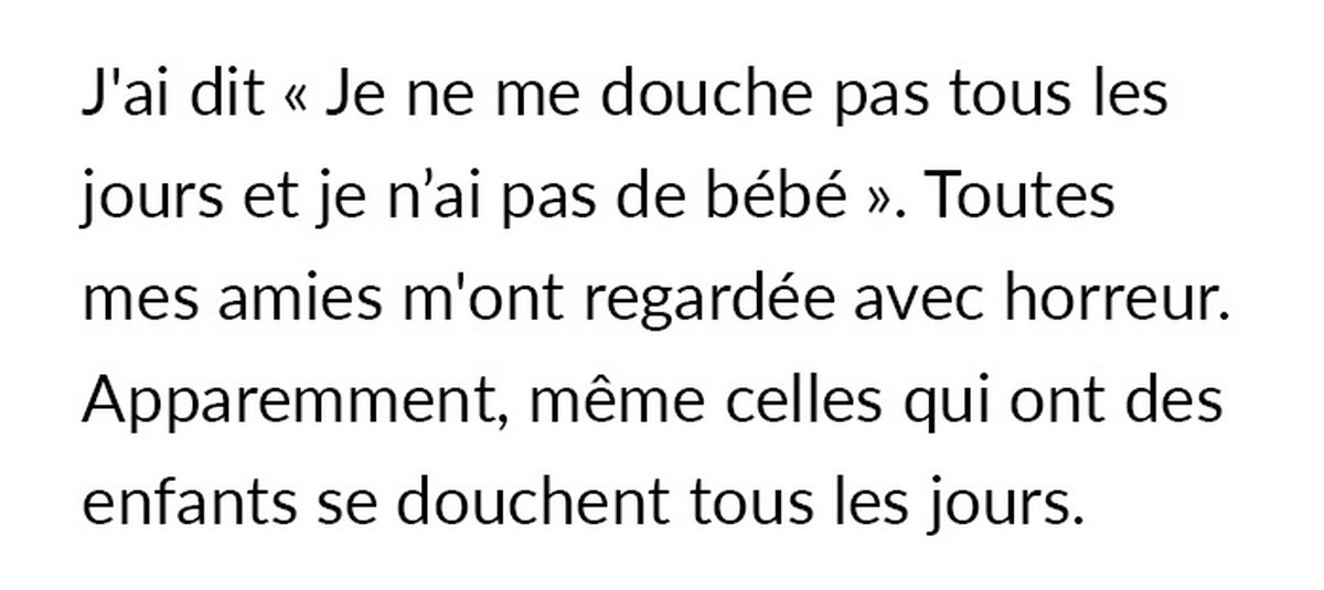 Une femme est choquée d’apprendre que ses amies se douchent tous les jours et demande si elle est dégoûtante