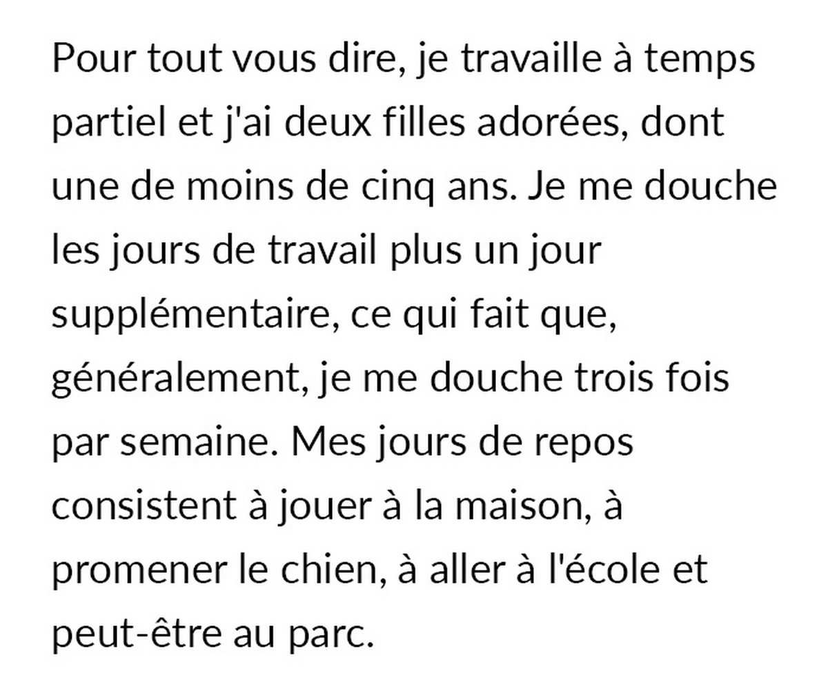 Une femme est choquée d’apprendre que ses amies se douchent tous les jours et demande si elle est dégoûtante