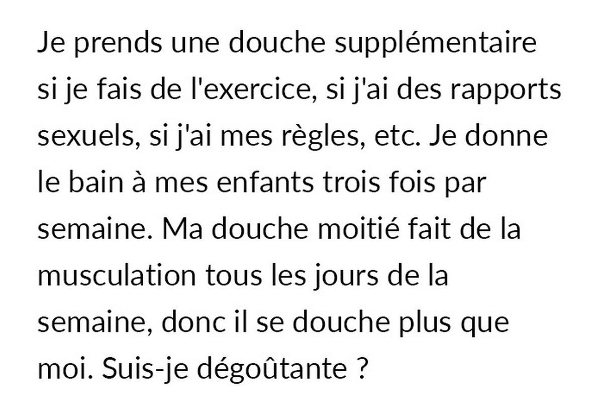 Une femme est choquée d’apprendre que ses amies se douchent tous les jours et demande si elle est dégoûtante