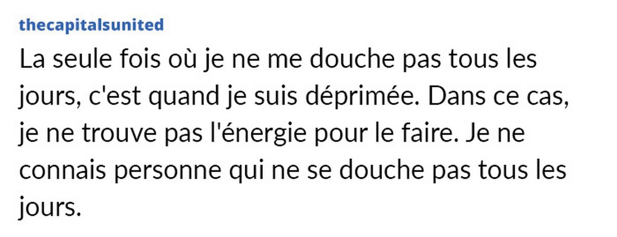 Une femme est choquée d’apprendre que ses amies se douchent tous les jours et demande si elle est dégoûtante