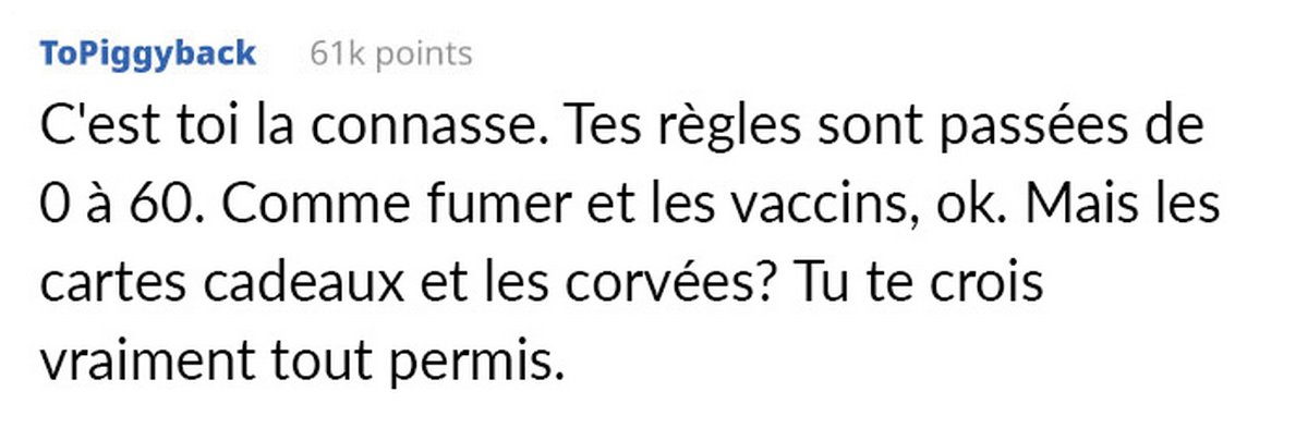 Une belle-soeur ne peut pas rencontrer son petit neveu parce qu’elle est trop fauchée pour respecter toutes les règles que ses parents ont établies