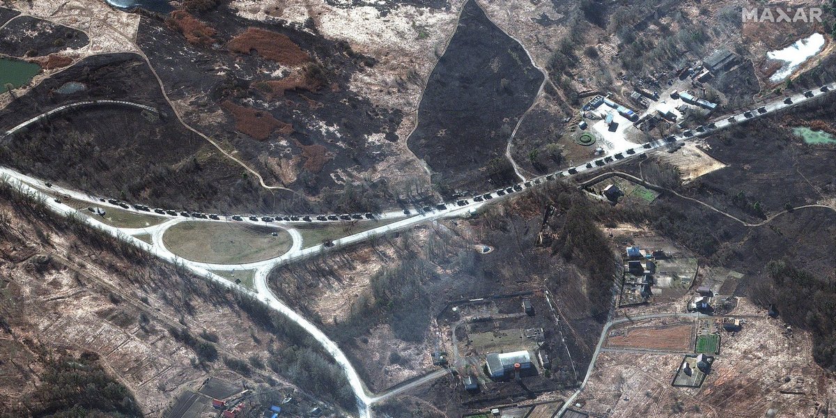 Des images satellites montrent un convoi de véhicules militaires russes de 65 km de long se rapprochant de Kiev