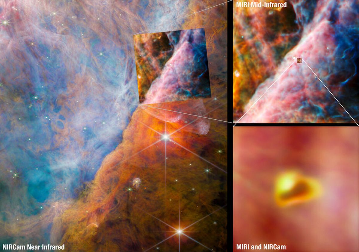 Dans la vaste étendue de la nébuleuse d’Orion, distante d’environ 1 350 années-lumière, les chercheurs sont tombés sur cette molécule unique au sein d’un système stellaire naissant.