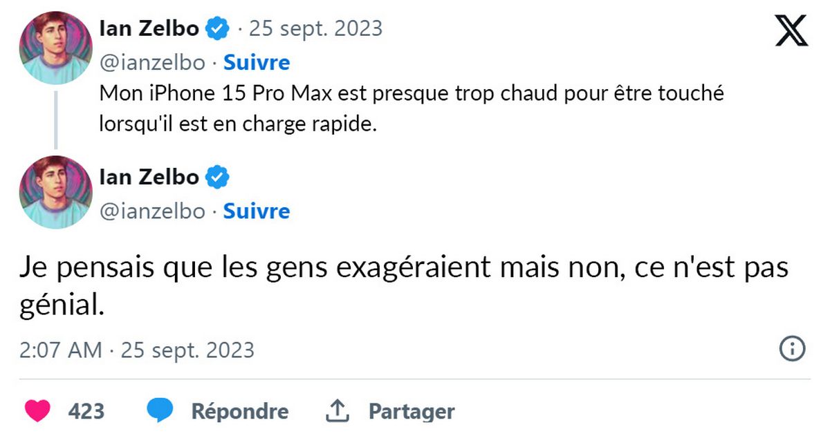 De nombreux utilisateurs se plaignent que le téléphone devient « presque trop chaud pour être touché » pendant la charge rapide.