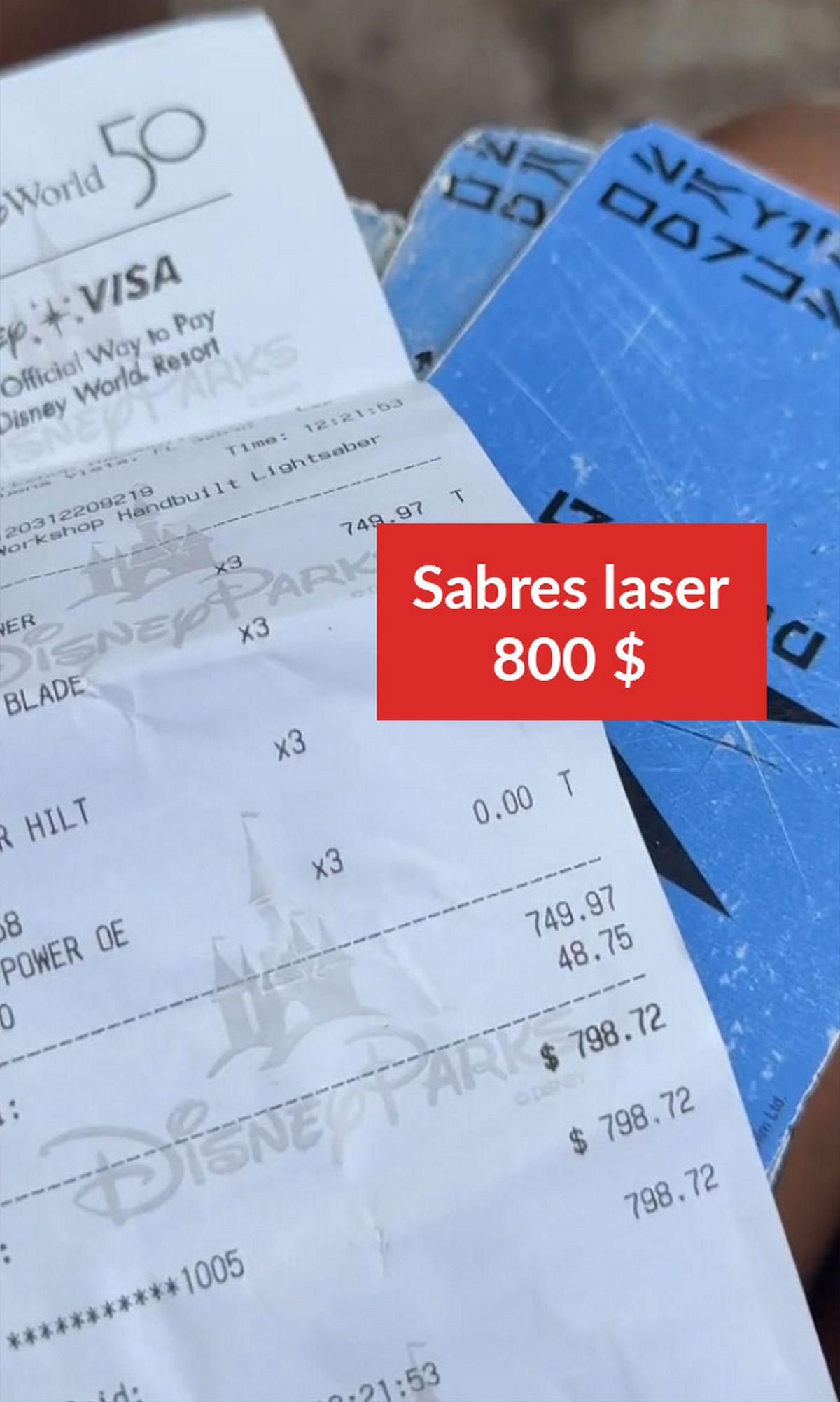 Sabres laser : 800 $ (761 €)